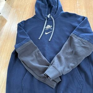 Nike Blue and Gray Men's Hoodie